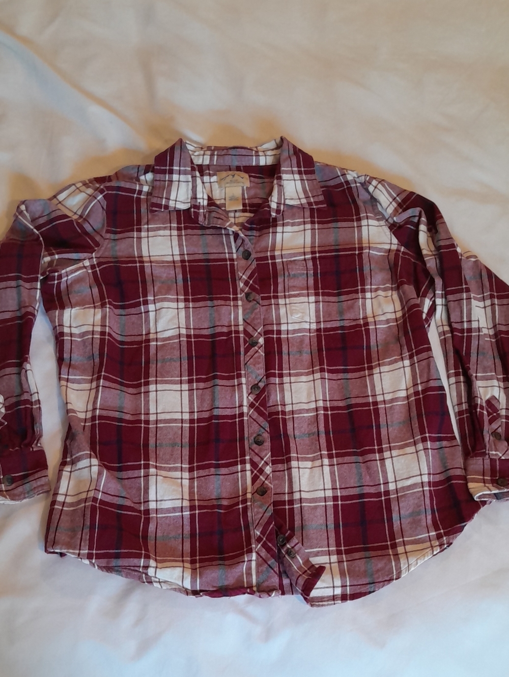 Navy & Wine Plaid Flannel Button-Up Shirt